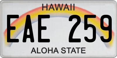 HI license plate EAE259