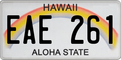 HI license plate EAE261