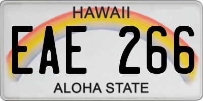 HI license plate EAE266