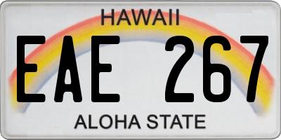 HI license plate EAE267