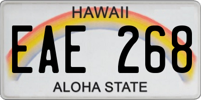 HI license plate EAE268