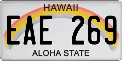 HI license plate EAE269