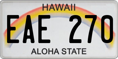 HI license plate EAE270