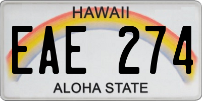 HI license plate EAE274