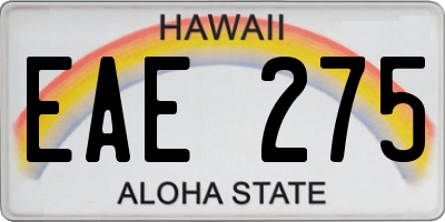 HI license plate EAE275