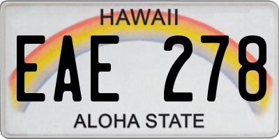 HI license plate EAE278