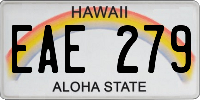 HI license plate EAE279