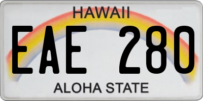 HI license plate EAE280