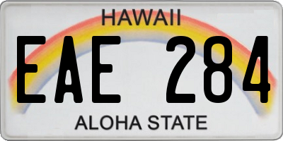 HI license plate EAE284