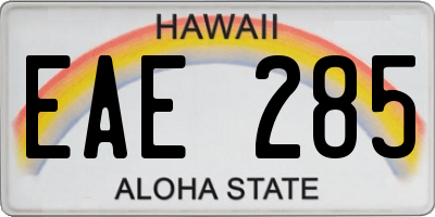 HI license plate EAE285