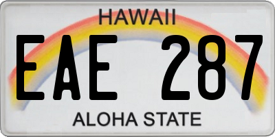 HI license plate EAE287