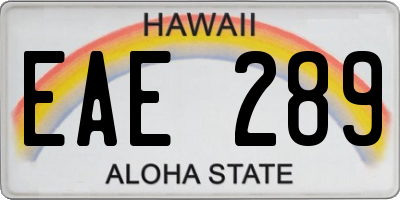 HI license plate EAE289