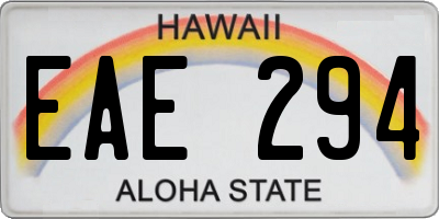 HI license plate EAE294