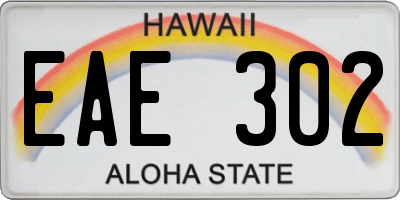 HI license plate EAE302