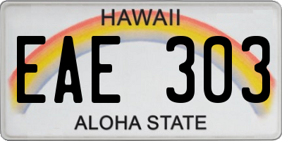 HI license plate EAE303