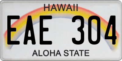 HI license plate EAE304