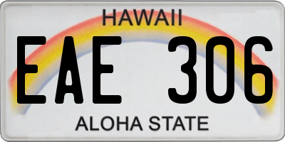 HI license plate EAE306