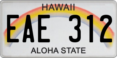 HI license plate EAE312