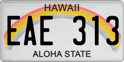 HI license plate EAE313