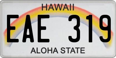 HI license plate EAE319