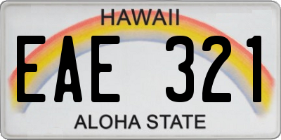 HI license plate EAE321