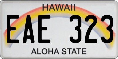 HI license plate EAE323