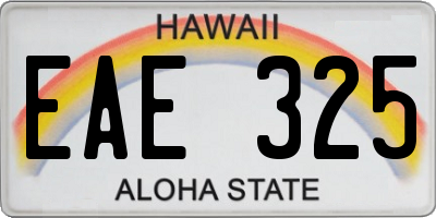 HI license plate EAE325