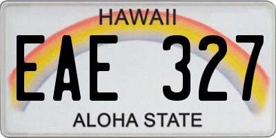 HI license plate EAE327