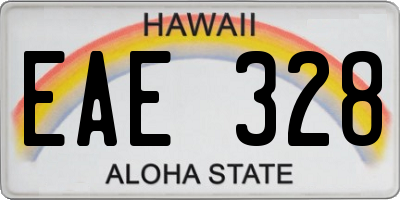 HI license plate EAE328