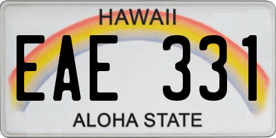 HI license plate EAE331