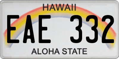 HI license plate EAE332