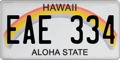 HI license plate EAE334