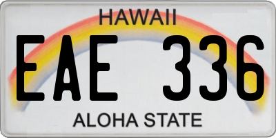 HI license plate EAE336