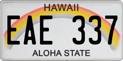 HI license plate EAE337