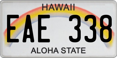 HI license plate EAE338