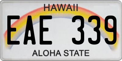 HI license plate EAE339