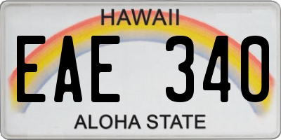 HI license plate EAE340