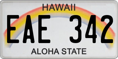 HI license plate EAE342