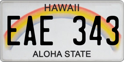 HI license plate EAE343