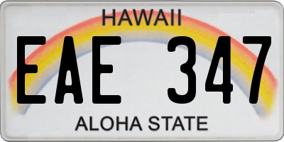 HI license plate EAE347