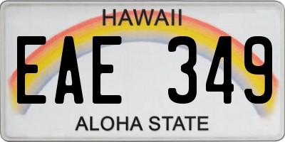 HI license plate EAE349