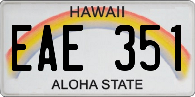 HI license plate EAE351