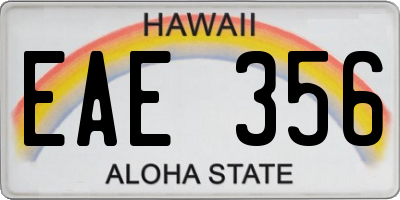 HI license plate EAE356