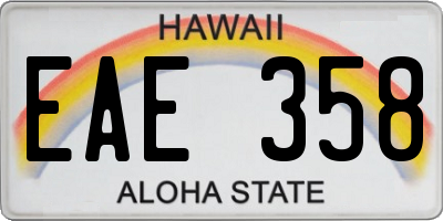 HI license plate EAE358