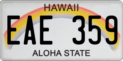 HI license plate EAE359