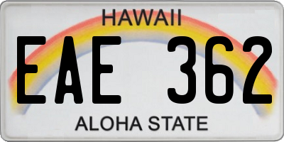 HI license plate EAE362