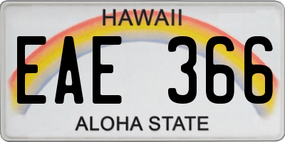 HI license plate EAE366