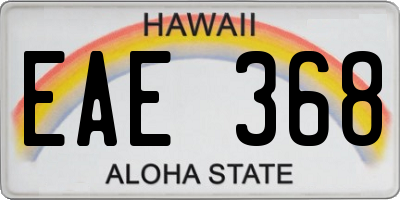 HI license plate EAE368