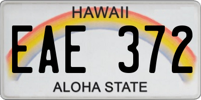 HI license plate EAE372