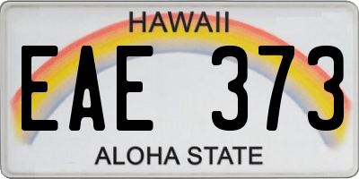 HI license plate EAE373